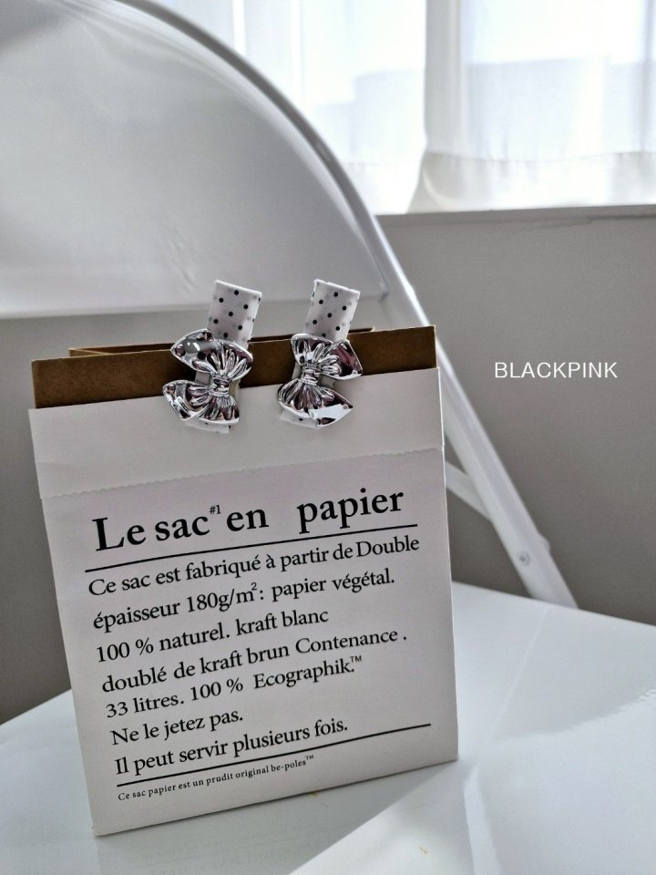 Black Pink - Korean Children Fashion - #childofig - Silver Ribbon Dot Pin Set - 8