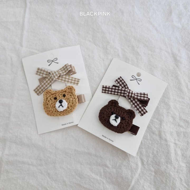 Black Pink - Korean Children Fashion - #childofig - Knitted Bear Face Set
