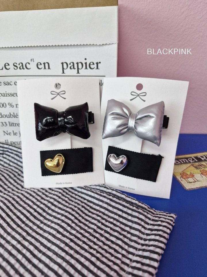 Black Pink - Korean Children Fashion - #childofig - Puffy Ribbon (set of 2)