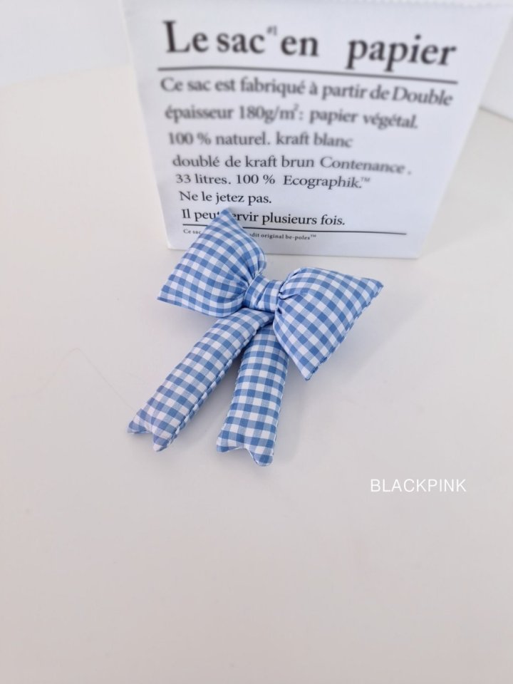 Black Pink - Korean Children Fashion - #childofig - Check Puffy Ribbon Pin - 11