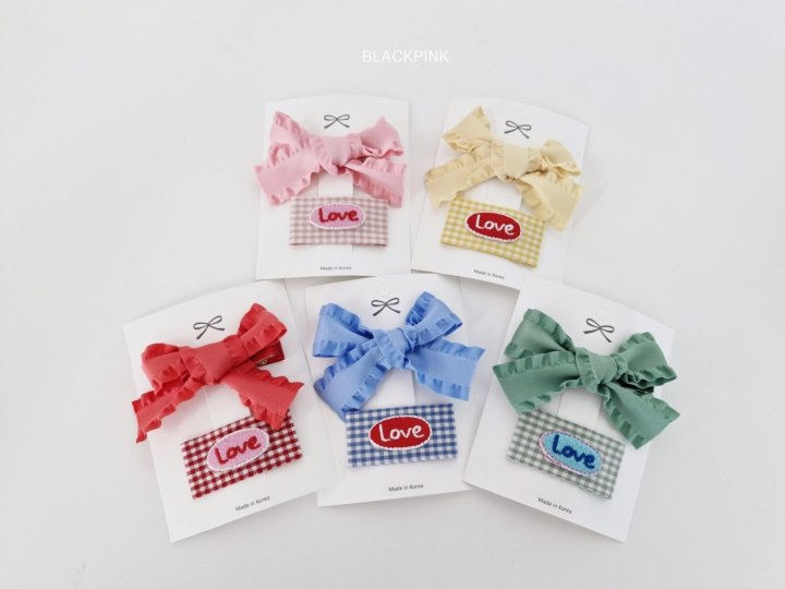 Black Pink - Korean Children Fashion - #childofig - LOVE Ribbon Set - 5