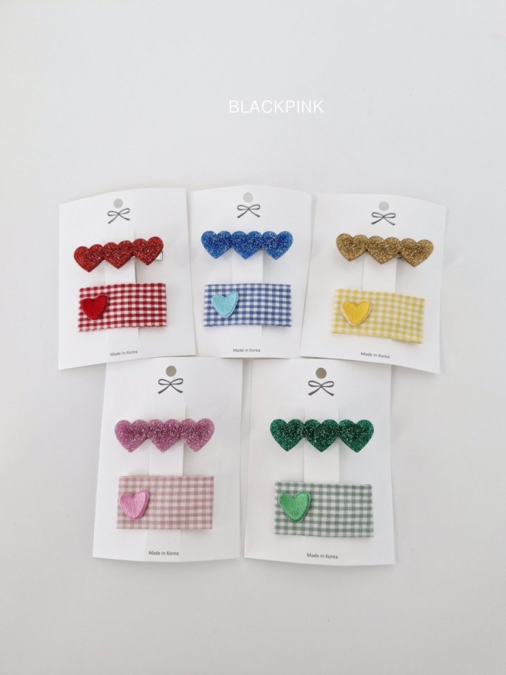 Black Pink - Korean Children Fashion - #childofig - Acrylic Heart Set - 2