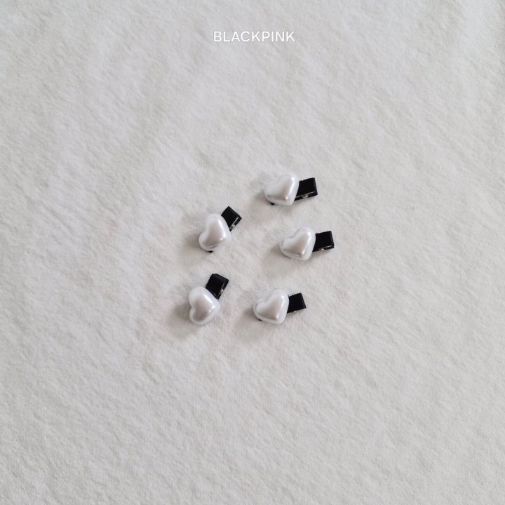 Black Pink - Korean Children Fashion - #childofig - Heart Mini Hair Clip Set - 8