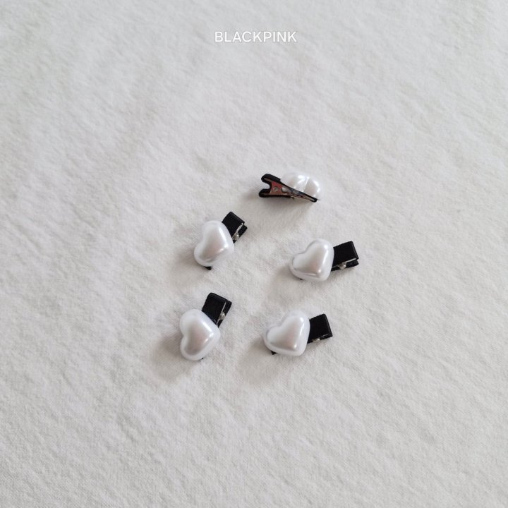Black Pink - Korean Children Fashion - #childofig - Heart Mini Hair Clip Set - 9