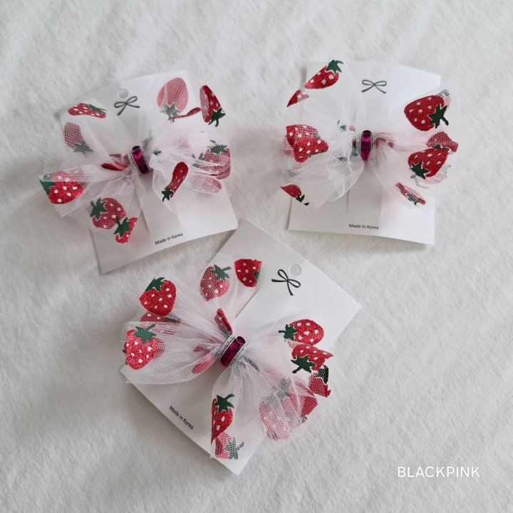 Black Pink - Korean Children Fashion - #prettylittlegirls - Strawberry Hair Clip - 4