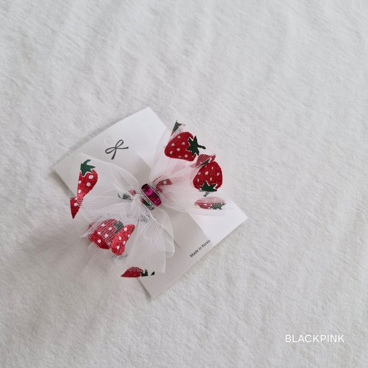 Black Pink - Korean Children Fashion - #childofig - Strawberry Hair Clip - 5