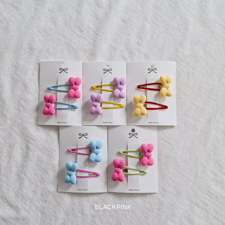 Black Pink - Korean Children Fashion - #childofig - Vivid Ribbon Snap Set - 3