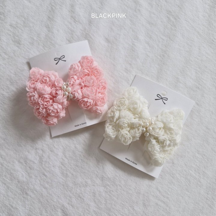 Black Pink - Korean Children Fashion - #childofig - Rose Pom-Pom Ribbon Pin - 2