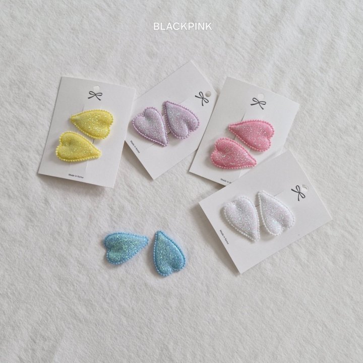 Black Pink - Korean Children Fashion - #childofig - Glitter Heart Set