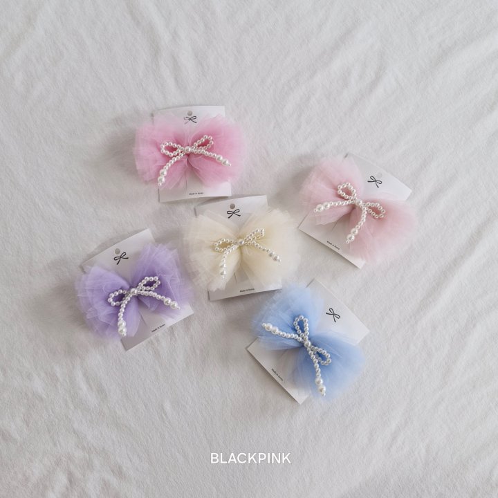 Black Pink - Korean Children Fashion - #childofig - Tulle Pearl Ribbon Pin - 2