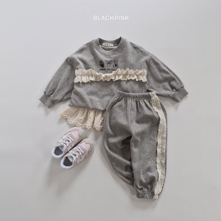 Black Pink - Korean Children Fashion - #childrensboutique - Morden Lace Sweatshirt - 6