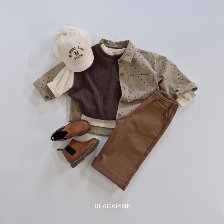 Black Pink - Korean Children Fashion - #childrensboutique - Dot Shacket - 9