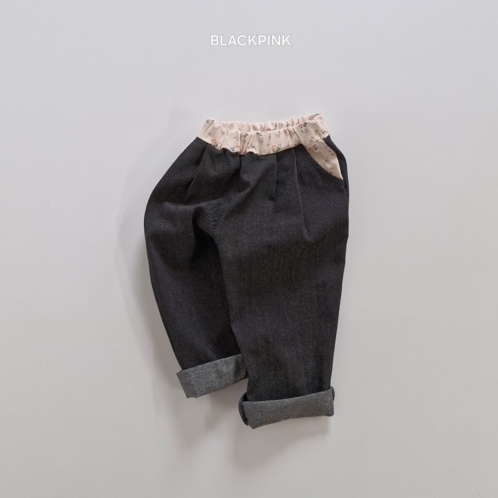 Black Pink - Korean Children Fashion - #childrensboutique - Floral Jeans - 5