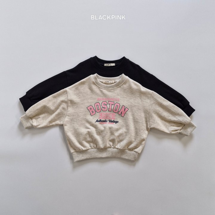 Black Pink - Korean Children Fashion - #childrensboutique - Boston Sweatshirt - 2