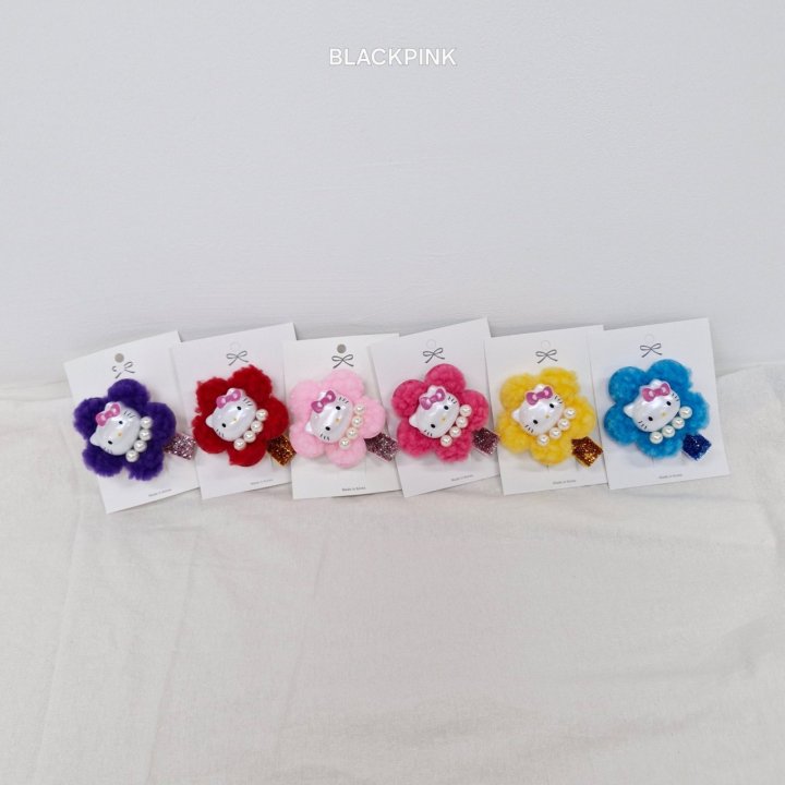 Black Pink - Korean Children Fashion - #childofig - Kitty Fluffy Hair Clip - 4