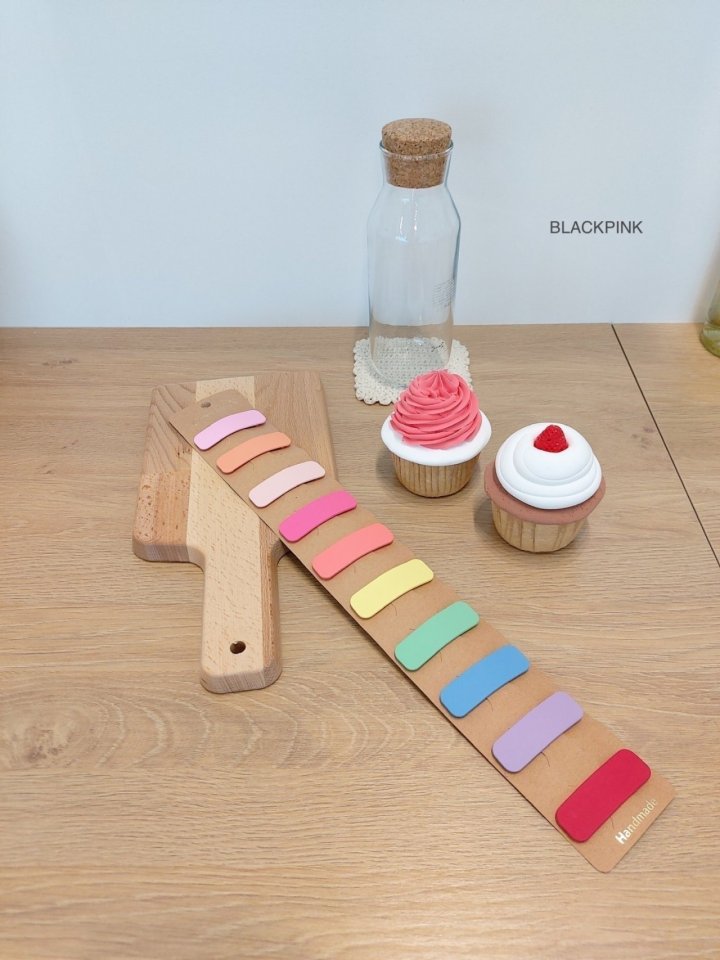 Black Pink - Korean Children Fashion - #childrensboutique - Macaron Snap Clip