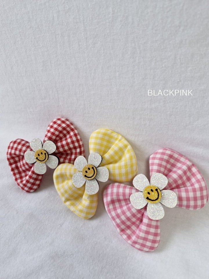 Black Pink - Korean Children Fashion - #childrensboutique - Smile Check Ribbon - 6
