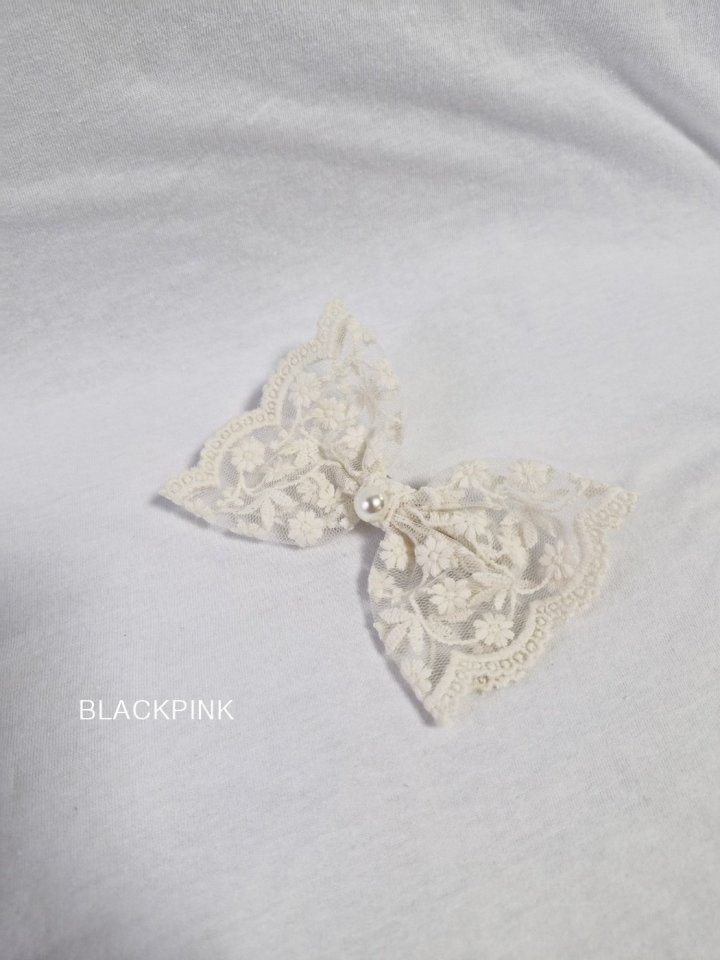 Black Pink - Korean Children Fashion - #childrensboutique - Heather Lace Ribbon Pin - 3