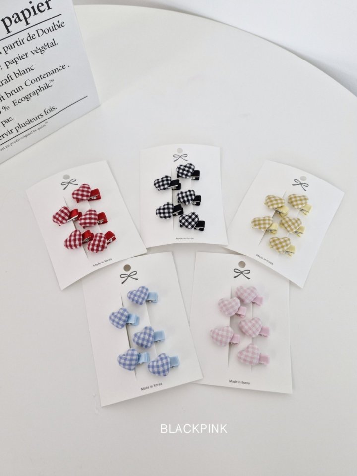 Black Pink - Korean Children Fashion - #childrensboutique - Mini Heart Bean Set - 10