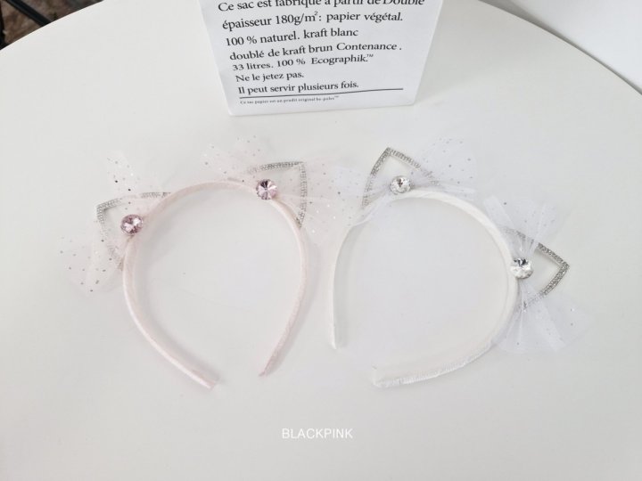 Black Pink - Korean Children Fashion - #childrensboutique - Cat Jewel Headband - 9