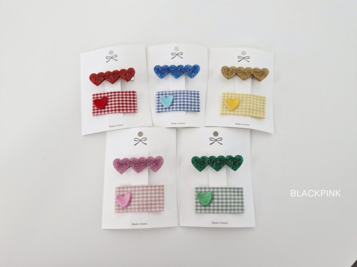 Black Pink - Korean Children Fashion - #childrensboutique - Acrylic Heart Set - 3