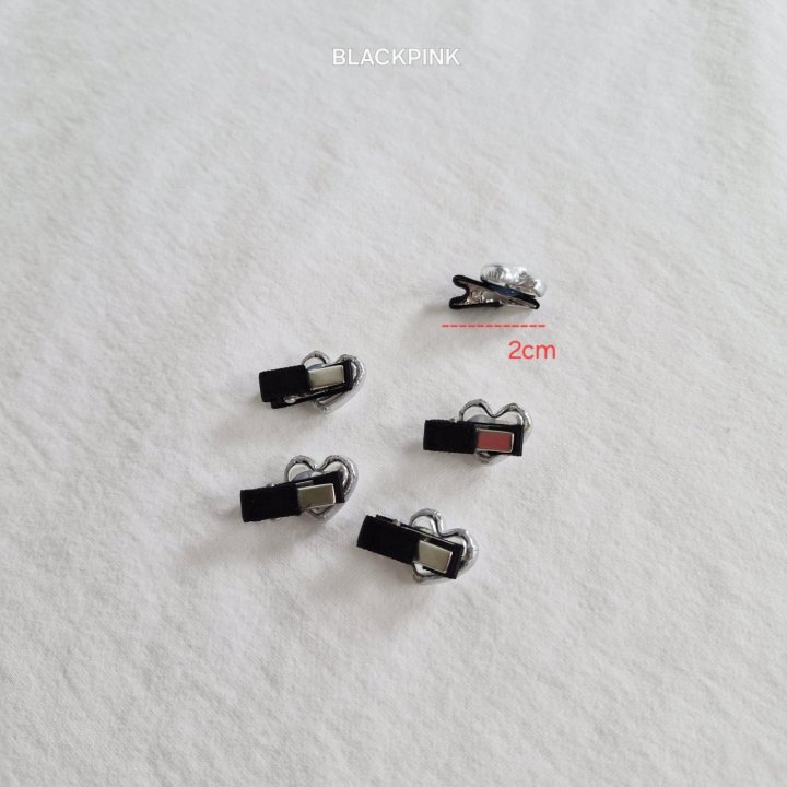 Black Pink - Korean Children Fashion - #childrensboutique - Heart Mini Hair Clip Set - 10