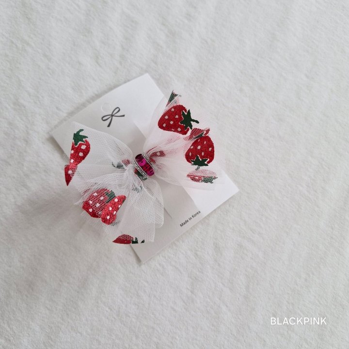 Black Pink - Korean Children Fashion - #childrensboutique - Strawberry Hair Clip - 6