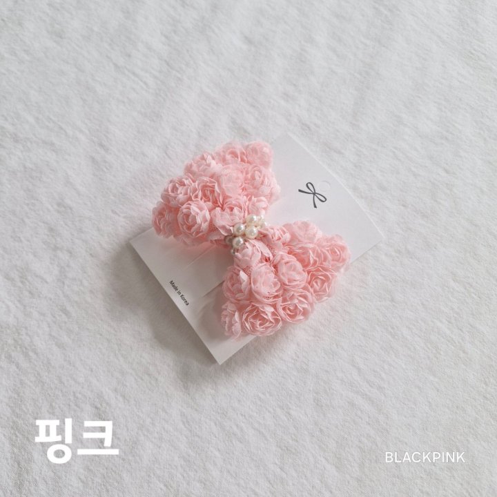 Black Pink - Korean Children Fashion - #childofig - Rose Pom-Pom Ribbon Pin - 4
