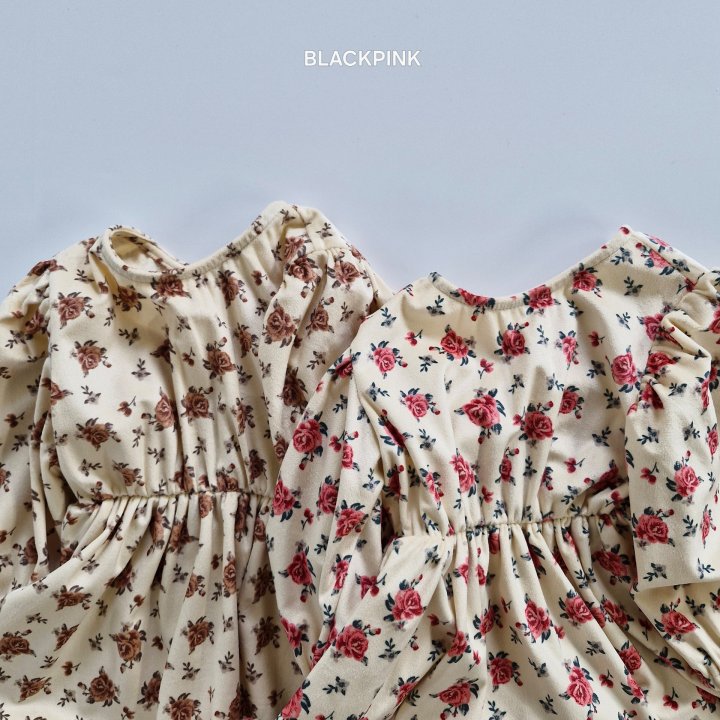 Black Pink - Korean Children Fashion - #designkidswear - Velvet Rose One-piece - 2