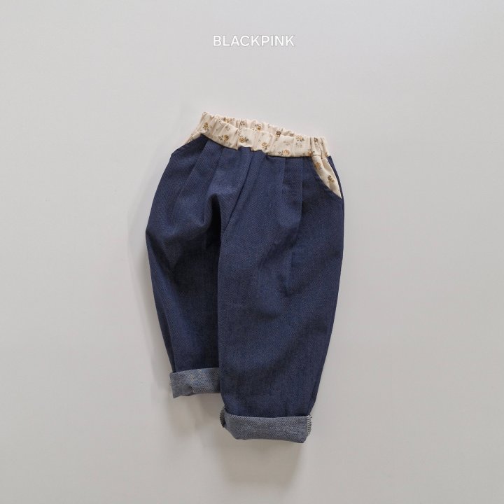 Black Pink - Korean Children Fashion - #designkidswear - Floral Jeans - 6