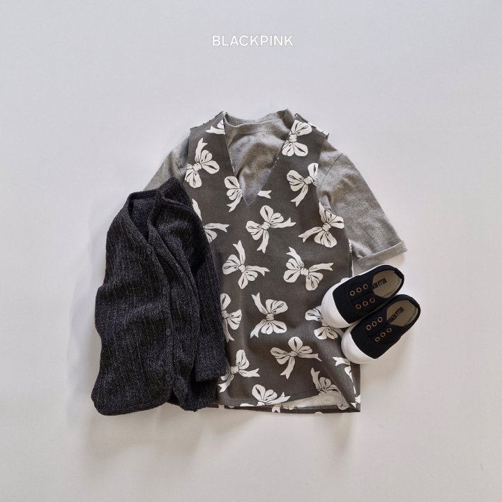 Black Pink - Korean Children Fashion - #childrensboutique - Lia Ribbon One-piece - 4