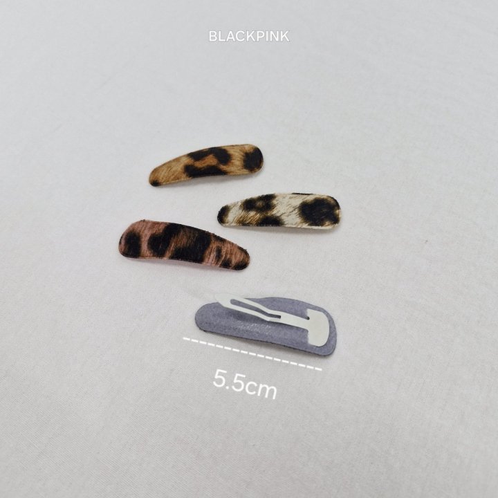 Black Pink - Korean Children Fashion - #designkidswear - Leopard Snap Clip (set of 4) - 6