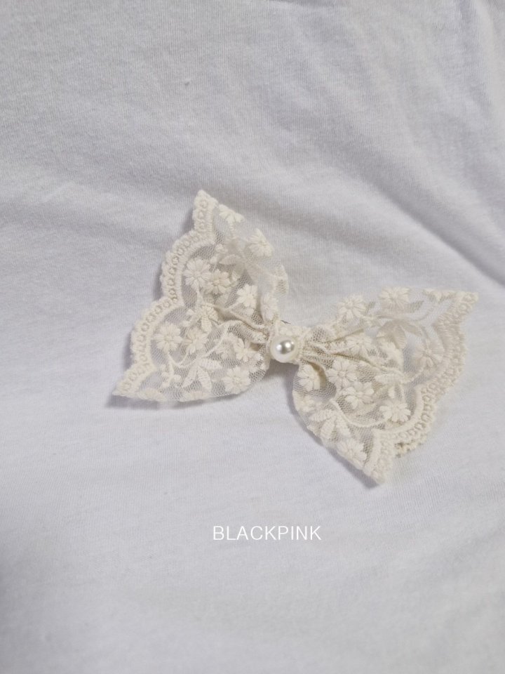Black Pink - Korean Children Fashion - #childrensboutique - Heather Lace Ribbon Pin - 4