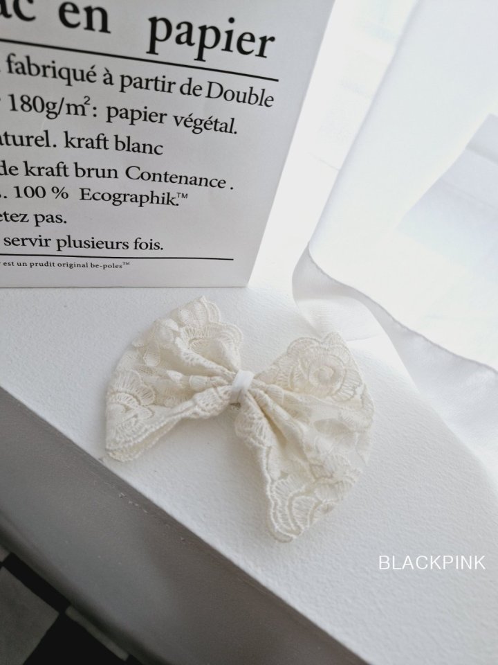 Black Pink - Korean Children Fashion - #designkidswear - Rose Lace Hair Clip - 2
