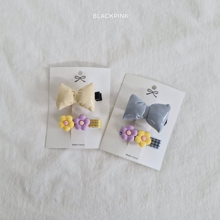 Black Pink - Korean Children Fashion - #designkidswear - Puffy Flower (set of 2) - 3