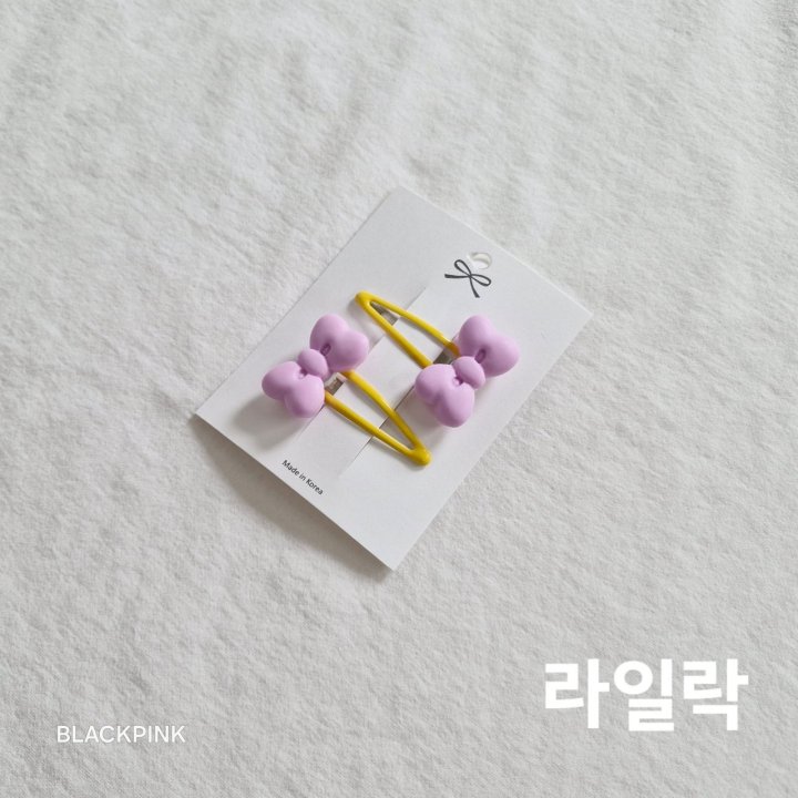 Black Pink - Korean Children Fashion - #designkidswear - Vivid Ribbon Snap Set - 6