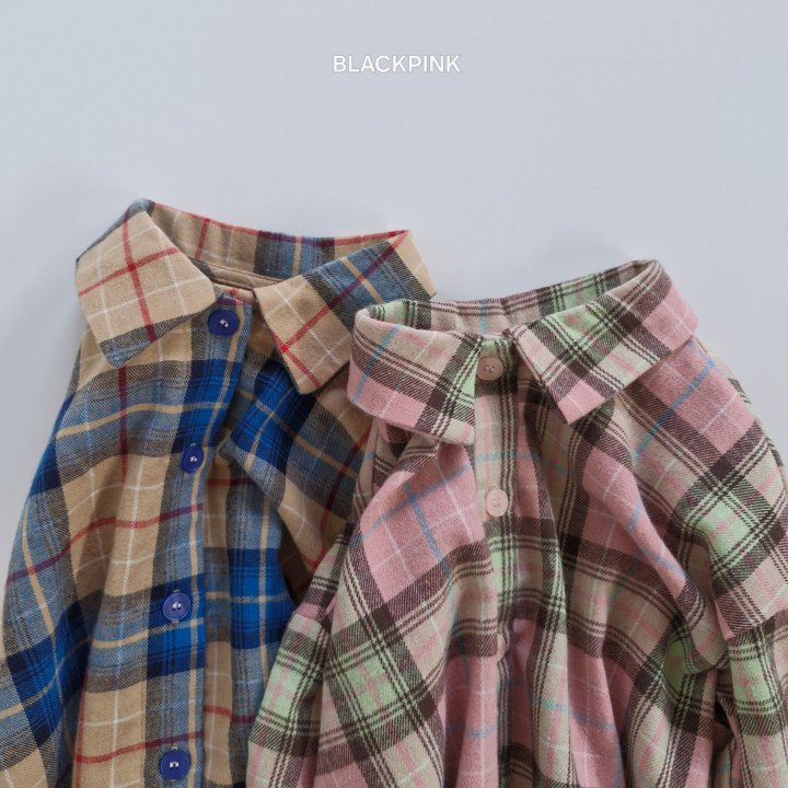 Black Pink - Korean Children Fashion - #discoveringself - Bright Check Shirt - 5