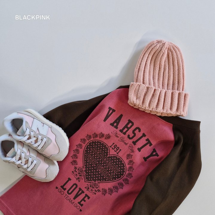 Black Pink - Korean Children Fashion - #discoveringself - Heart Raglan One-piece - 10