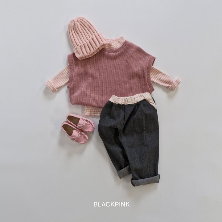 Black Pink - Korean Children Fashion - #discoveringself - Floral Jeans - 7