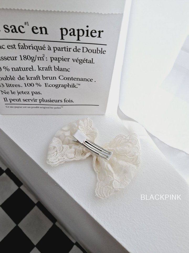 Black Pink - Korean Children Fashion - #discoveringself - Rose Lace Hair Clip - 3