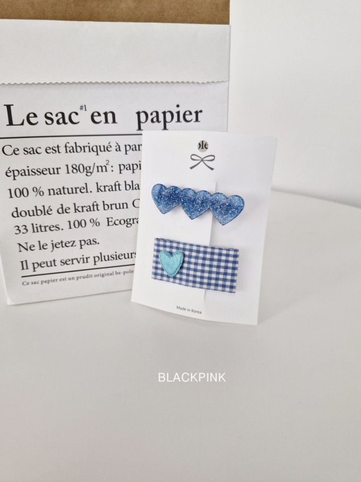 Black Pink - Korean Children Fashion - #discoveringself - Acrylic Heart Set - 5