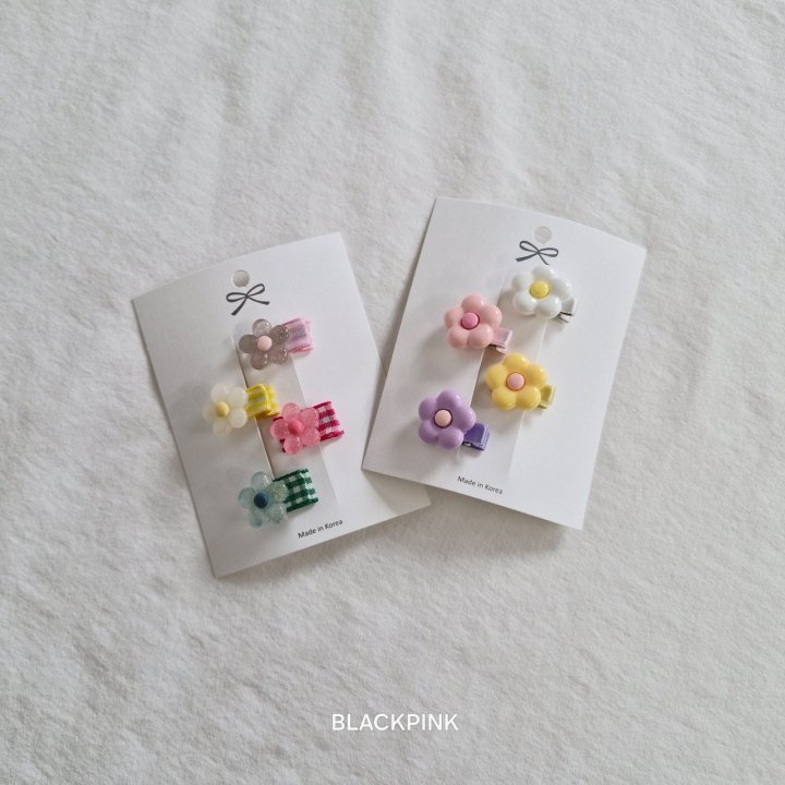 Black Pink - Korean Children Fashion - #discoveringself - Mini Flower Hair Clip Set - 2