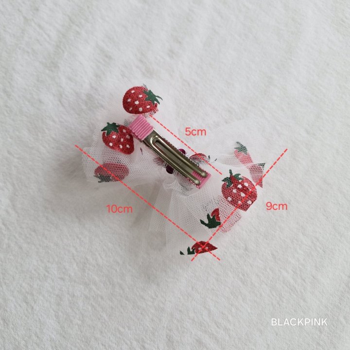 Black Pink - Korean Children Fashion - #discoveringself - Strawberry Hair Clip - 8