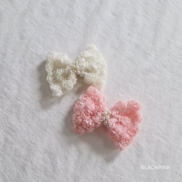 Black Pink - Korean Children Fashion - #discoveringself - Rose Pom-Pom Ribbon Pin - 6