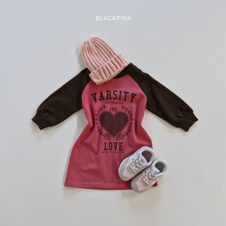 Black Pink - Korean Children Fashion - #fashionkids - Heart Raglan One-piece - 11