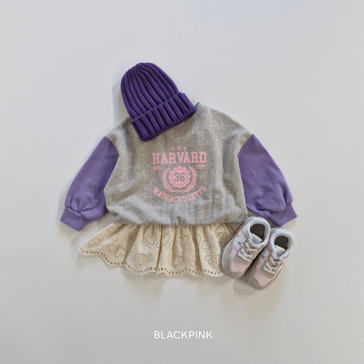 Black Pink - Korean Children Fashion - #fashionkids - Harvard Raglan Sweatshirt - 10
