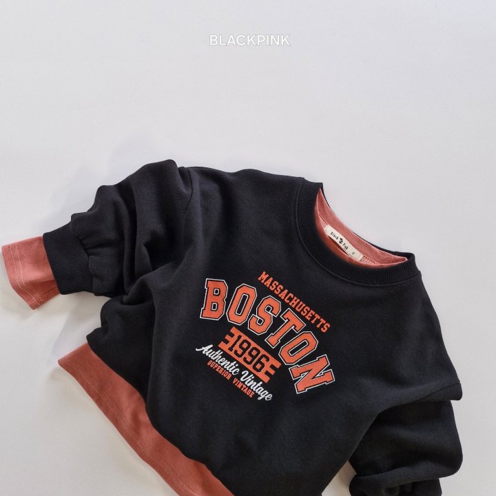 Black Pink - Korean Children Fashion - #fashionkids - Boston Sweatshirt - 5