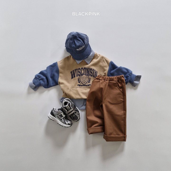 Black Pink - Korean Children Fashion - #discoveringself - Knit Contrast Sweatshirt - 4