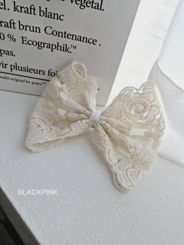 Black Pink - Korean Children Fashion - #discoveringself - Rose Lace Hair Clip - 4