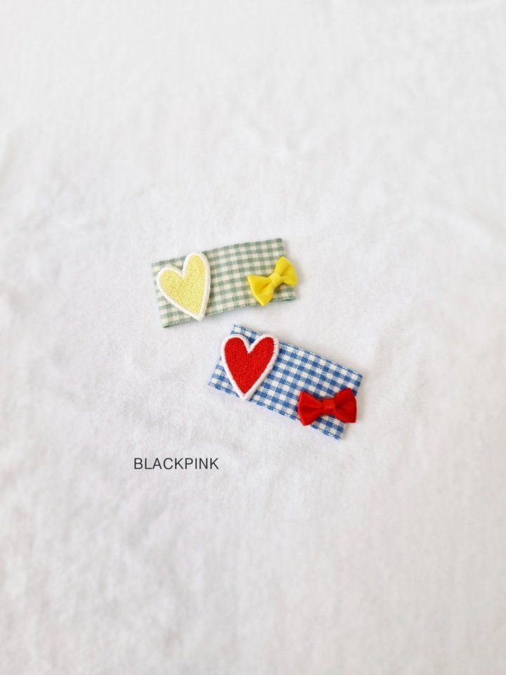 Black Pink - Korean Children Fashion - #fashionkids - Heart Embroidery Ribbon Set - 8